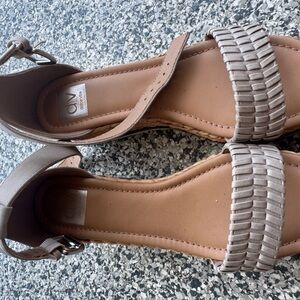 DV by Dolce Vita Woven Strap Sandals - Beige and Tan